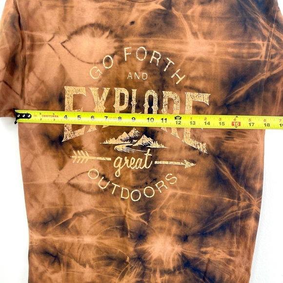 Graphic Tee, Acid Wash Tie Dye, EXPLORE the OUTDOORS, Medium 100% Cotton T-Shirt - Picture 3 of 4
